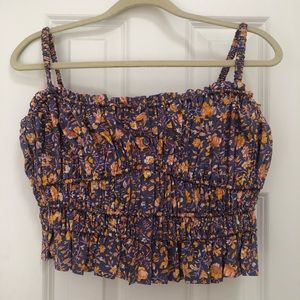 NWT J.Crew cinched waist printed top